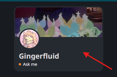 An image showing the current user, first in the members list. There is an arrow pointing at it to show it is interactable.